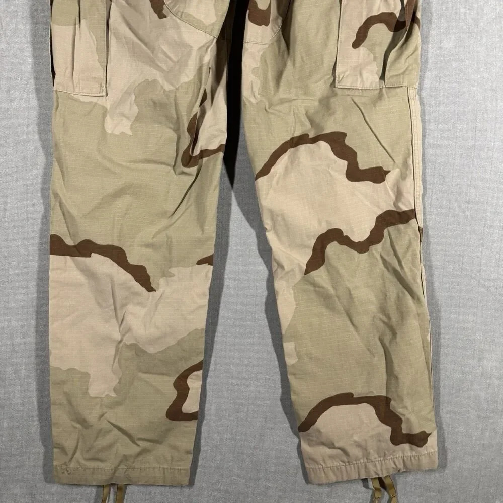 Vintage 90's US Military 3 Color Desert Camo Cargo Pants Mens Medium Long DCU